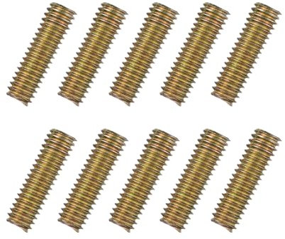 QUARKZMAN 10pz Viti Filettate Intere 5/16x1 Tutti Perni Filettati Vite Filettata Lunga Acciaio Carbonio per Mobili Ringhiera Montaggio Fissaggio Collegamento Telaio Zinco Colorato