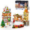 INSOON 2024 Urlaub Hauptstraße Weihnachtsbaukasten mit Licht, Straße Mini Bauspielzeug, 1759 Stück Weihnachts Baukasten für Erwachsene Kinder ab 8 9 10 11 12+