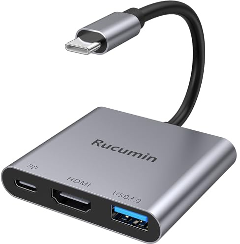 USB C to HDMI Adapter, Type-C to 4K HDMI with 100W PD & USB 3.0 Port, Digital AV Multiport Adapter for MacBook Pro/Air, iPad Pro/Air, iPhone 15Pro/16, Switch, Tablets and More USB-C Devices