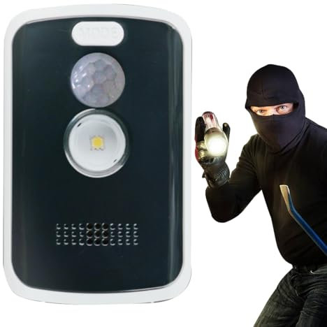 Alarma portátil con sensor de movimiento, alarma que funciona con pilas, sensor de movimiento de alto volumen, detector de movimiento multimodo, alarma perimetral de 125 dB con fácil configuración,