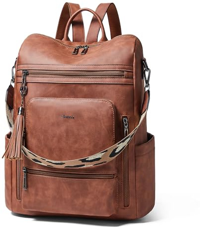 Shrrie Zaino per laptop in pelle vegana per le donne Zaino da lavoro da 15,6 pollici Borsa di viaggio di moda per il lavoro del college
