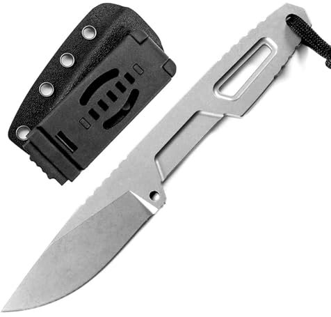 Joa Multifunktions-Edelstahl-Drop-Point-Klinge-Handliches Werkzeug-Scharf-Rutschfest-Survival-Camping-Outdoor-Neck-Knife-Edelstahl-Griff-Messer-Gürtelmesser mit Scheide