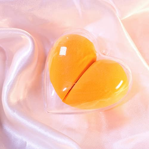Nvzi Beauty Sponge Set 4 Pack, Makeup Blender Sponge For Liquid & Cream Makeup, Buildable Coverage, Foundation Sponge For Natural Base, Latex-Free Foam with Storage Box，Orange A26