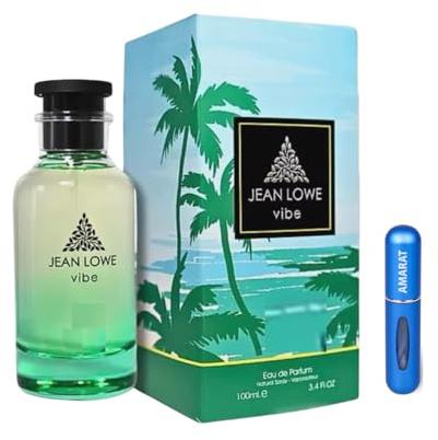 Jean Lowe Vibe Eau de Parfum 100ml, Perfume Árabe Unisex de Larga Duración, Incluye Atomizador Recargable, Menta Grosellas Negras Cítricos Rosa Higo Dátiles, Fragancia Amaderada y Aromática (Vibe)