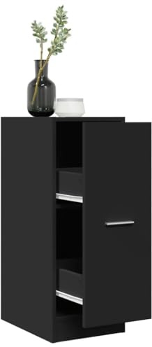 Mokuyary Armario farmacéutico negro 30 x 41 x 77,5 cm de madera para medicamentos