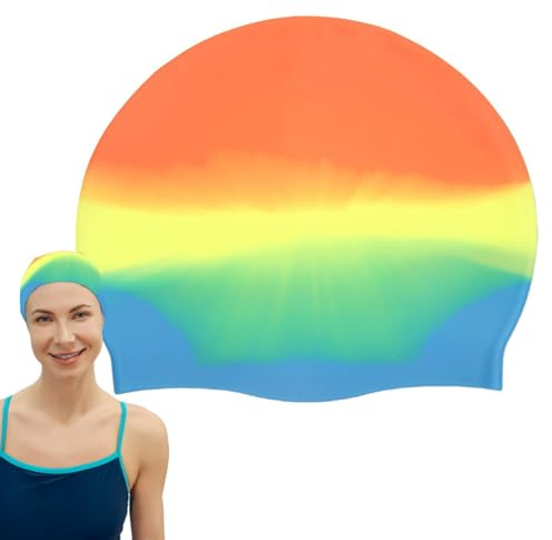 Cuffia da nuoto da uomo, accessori sportivi in silicone, antiscivolo, mantiene i capelli asciutti, cuffia da bagno, per adulti, uomini e donne, per interni ed esterni, giardino, cortile posteriore