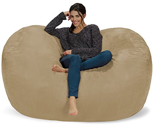 Chill Sack Bean Bag Chair: Huge 6' Memory Foam Furniture Bag and Large Lounger - Big Sofa with Soft Micro Fiber Cover - Camel