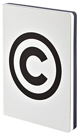 Nuuna Notizbuch A5+ | Graphic L - Copyright | Dotted Journal | 3,5mm Punktraster | 256 nummerierte Seiten | 120g Premium-Papier | Leder weiß | nachhaltig produziert in Deutschland