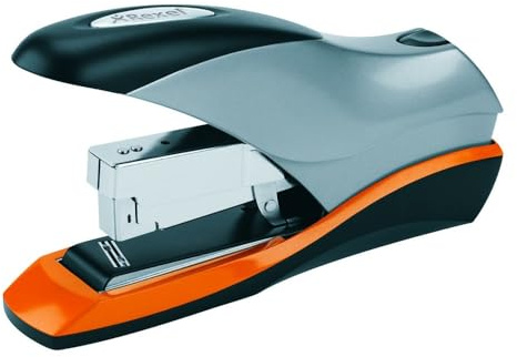 Rexel Optima 70 Low Force Heavy Duty Stapler, 70 Sheet Capacity, Flat Clinch Stapling, Includes Optima Staples, Silver/Black, 2102359