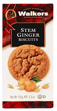 Walkers Stem Ginger Biscuits, 5.3-Ounce Boxes (Pack of 12)