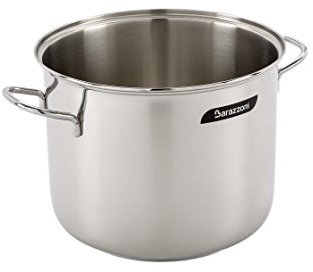 Barazzoni Pentola Ø18 cm, Made in Italy, Capacità 3,1 lt, Acciaio Inox 18/10, Induzione+Gas. Triplo fondo. PFAS free. Linea Bonita