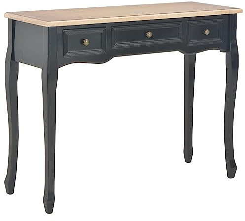 vidaXL Mesa Consola tocador con 3 cajones Negro