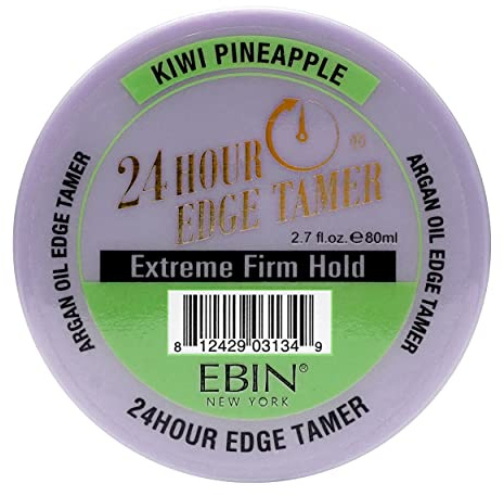 EBIN NEW YORK 24 Hour Edge Tamer Refresh – Extreme Firm Hold, 2,7 Oz/ 80mL, Kiwi Pineapple – No Flaking, No White Residue, Shine and Smooth with Argan Oil & Castor Oil