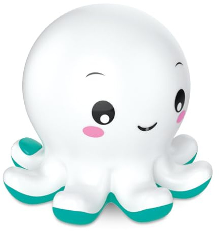 Clementoni | Colin Le Poulpe de Bain Interactif pour Bébé 0 Mois+ | Lumières Multicolores, Température et Sons | Bruits Blancs et Mélodies Rusticucci | Jouet Sensoriel Bébé Bain | Anti-Moisissure