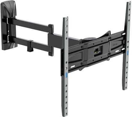 Meliconi SPACE SYSTEM FULLMOTION 400, Supporto TV Parete con Braccio e Doppia Rotazione, Staffa per TV a Schermo Piatto da 40 a 82, Attacco VESA 200-300-400, Portata 30 Kg, Made in Italy, Nero