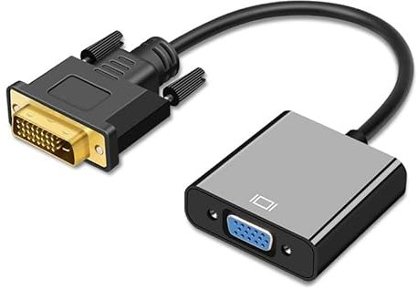 Xingdianfu Adaptador de DVI a VGA, 1080p - Convertidor Activo de DVI-D a VGA, 24+1 Pines, de Macho a Hembra