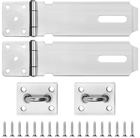 Sinofort 5in Lucchetto con Chiusura a Viti 2 Pezzi Chiusura Hasp in Acciaio Inox Chiavistello Porta Chiusura Porta Chiavistello con Lucchetto per Camera da Letto, Armadio, Cassetto