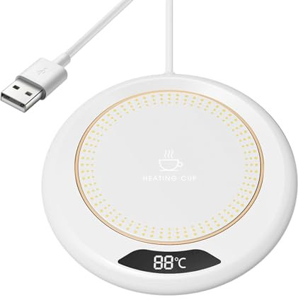 Chauffe Tasse Bureau, Réchauffe Tasse à 3 Réglages de Température, Chauffe-Tasses USB, Chauffe Tasse de Café, Chauffe-Tasse Électrique, Chauffe-Tasse, Arrêt Automatique Pendant 8 Heures