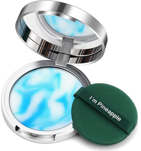 Oil Control Compact Powder, leichte und Wasserfest Face Pressed Powder Make Up, Jelly Gesichts Make Up Puder, Kompaktpuder für Einen Natürlichen Glow, Porenverfeinernd und Fixiert Langanhaltend