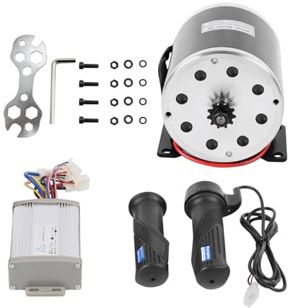 Elektromotor Set, 800W 36V DC Bürstenmotor Controller mit Regler und Schraubenschlüssel Steuereinheit Gasgriff für Elektro Scooter Go-Karts Fahrräder