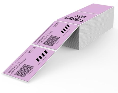 YIKIADA Etichette per spedizione, 50 x 76 mm, in vinile, autoadesive, termiche, impermeabili, perforate, per ufficio, magazzino, nome indirizzo, 500 pezzi