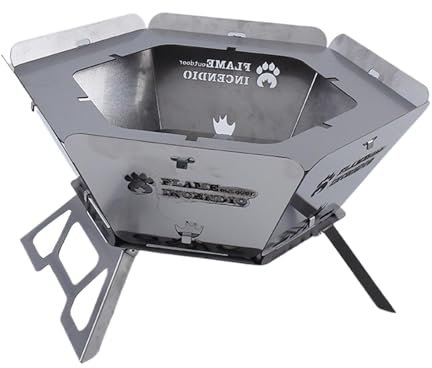 Renopfect Barbacoa para hoguera, barbacoa de camping | Barbacoa hexagonal de alto rendimiento | Parrillas portátiles de carbón vegetal, barbacoas de campamento, barbacoas de camping para cocinar al