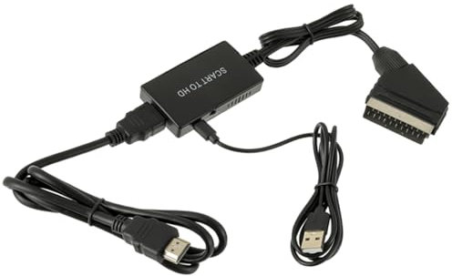 HUAREW Scart auf HDMI Adapter, Männlicher Scart auf HDMI Konverter, 720P/1080P Switch Video Audio, für PS3 DVD Xbox STB VHS