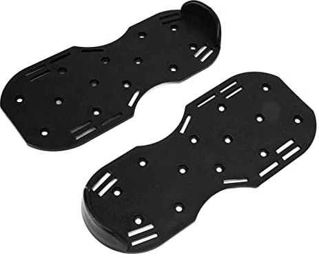 ZASCHMOY Manual Lawn Scarifier Garden Spike Sandals with Zinc Alloy Buckle Straps for Lawn Aeration and Gardening – Black, One Molded Plastic Plate (Black)