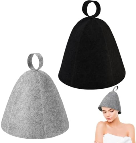 YUVKIN 2 pièces Chapeau de Sauna en Feutre, accessoires sauna, Bonnets De Sauna Pour Hommes et Femmes, Protection de TêTe Respirante, Adaptés Aux Saunas, Salles De Bains, Spas