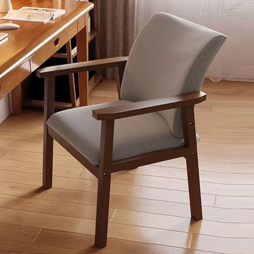 Taburete de tocador de maquillaje moderno, silla de cosméticos tapizada con reposabrazos y respaldo de madera, asiento de maquillaje transpirable para tocador, elegante color gris B