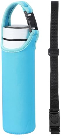 QUARKZMAN 2 Fundas De Neopreno Para Botella De Agua, Funda Portabotellas Colapsable Aislante Para Botellas De Agua De 15.5-20oz Con 2 Correas, Azul