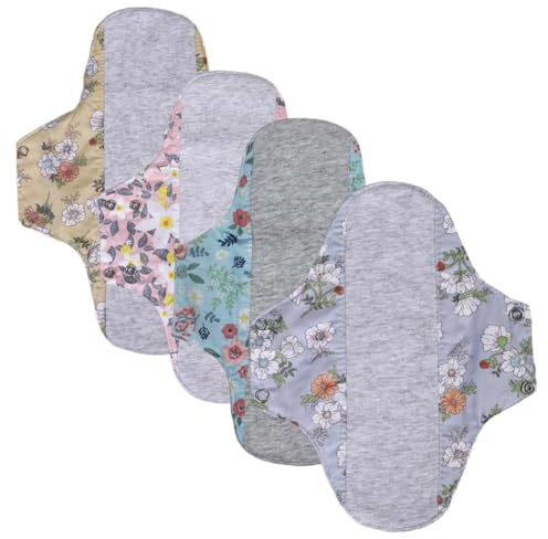 4 Piezas Compresas menstruales Reutilizables, Compresas Reutilizables, Protectores de Bragas Lavables para la Menstruación, Previenen las Fugas de Orina