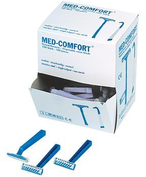 Stammartikel Einmal - Rasierer zweischneidig 100 Stück blau Med-Comfort Einwegrasierer
