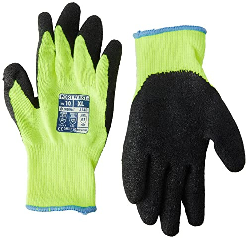 Portwest A140 Heavy Duty Thermal Grip Glove, Latex Black, X Large