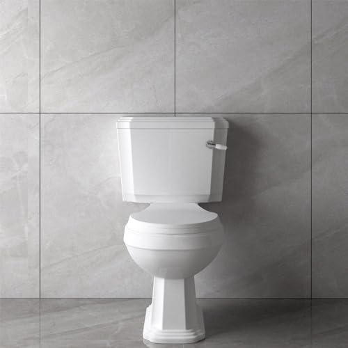 Bathroom White Traditional Close Coupled Toilet Ceramic Soft Close Dual Flush WC
