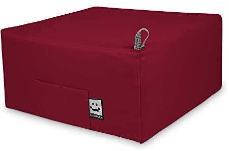 HAPPERS Puff Cama Auxiliar Individual Convertible 2 en 1 | Colchón Plegable para Invitados | Funda Lavable | para Salón o Dormitorio | Futón 195 x 65 cm - Granate