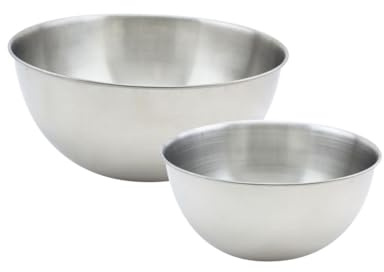 Fackelmann 9983550 Set de 2 bols à mixer en inox, Bol à mélanger, Saladier en métal, Acier inoxydable, 20,5 cm, 25 cm