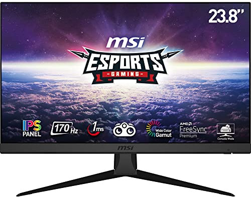 MSI Optix G2412DE 24 Zoll Full HD Gaming Monitor, FHD (1920x1080), 170 Hz, 1 ms, IPS Panel, AMD Freesync Premium, schwarz
