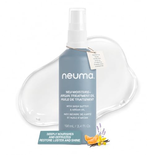 Neuma Neu Moisture Argan Treatment Oil For Hair, 3.4 FL Oz | Lightweight Formula With Shea Butter & Argan Oil | Moisturizes, Repairs Damaged Hair And Restores Natural Shine | For All Hair Types