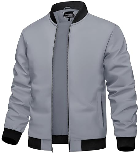 TACVASEN Bomber Jackets Men Fall Jackets Outdoor Stylish Lightweight Zip Up Casual Flight Jacket Windbreaker Varsity Jacket