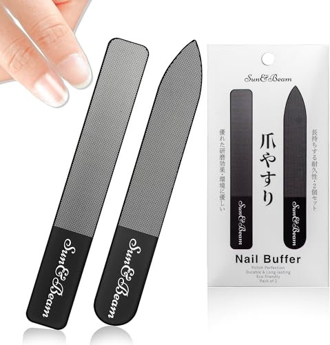 Sun&Beam Nails Glas-Nagelfeile Nano Nagelpolierer Kristallglanz Maniküre-Set Profi-Werkzeuge 2er-Set