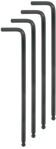 QUARKZMAN 4 Piezas de Llave Hexagonal de Bola de 5 mm, Llave Métrica en Forma de L con Brazo Extra Largo, Herramienta de Reparación de Acero Cromado Vanadio, Color Negro