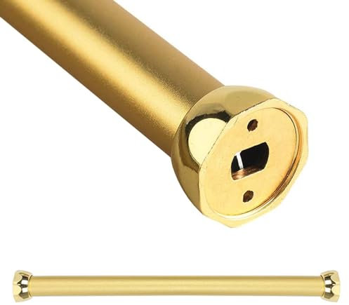 Barra Armario Tubo de Barra de Armario de Oro Mate, Perchero Redondo para Armario con Tapas en Los Extremos, Poste de Valet Desprendible de La Ropa, Barra Larga para Toallero de Ducha(120cm(47 1/4) L