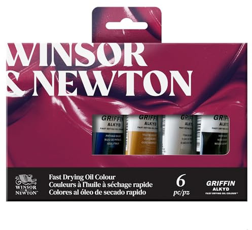 Winsor & Newton 1990151 Griffin Alkyd-Ölfarben Beginner Set, 6 Farben in 37ml Tuben