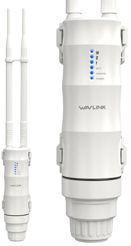 Outdoor Access Point, WAVLINK AC600 Long-Range WiFi Router/Extender, IP67 Weatherproof, Dual Band 5G+2.4G, Passive&Active PoE, 2 * 7dBi Omni Antennas, Supports Fit/Fat AP, for Farm/Yard