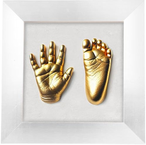 Your Design Baby Abdruck: 3D-Abform-Set für Baby-Hand- & Fußabdruck mit Holzrahmen, 24 x 24 cm (Gipsabdruck, Handabdruck, Geburtstag)