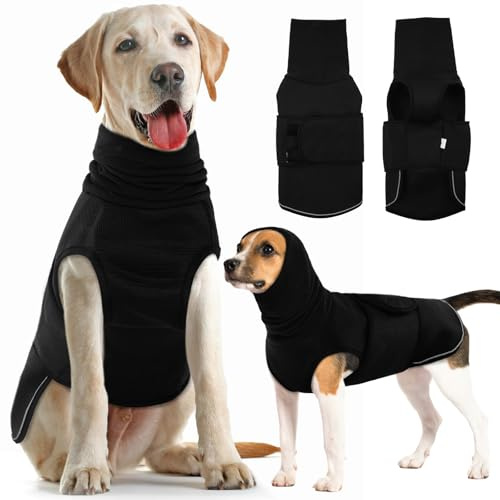 IDOMIK Sudadera con capucha para calmar la ansiedad del perro, transpirable, chaleco para tormentas eléctricas, fuegos artificiales, visitas al veterinario, separación, sudaderas ajustables para