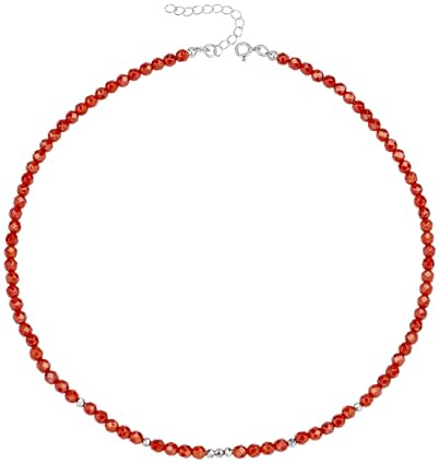 UNIQUE GEMS Äkta ädelstenshalsband Choker 38cm kort chakra pärlor dummy Ø 4 mm kvalitet pärlkedja av juvelerare, Court, Ädelsten, Onyx svart