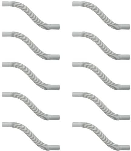 Confezione da 10 Raccordi giunti flessibile per curve per collegamento tra tubi rigidi, diametro 16 mm, IP64 per esterno, PVC, giunto, manicotto, impianto elettrico fuori muro, cavi elettrici, grigio