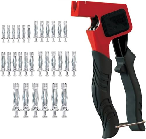 Hohlraumdübel Metall Hohlwanddübel Gipskartondübel Set,Rigipsdübel Set,mit Schrauben mit 30pcs M4/M5/M6 Hohlraum Metalldübel für Spreizdübel, Dübel Gipskarton, Toggle Bolts